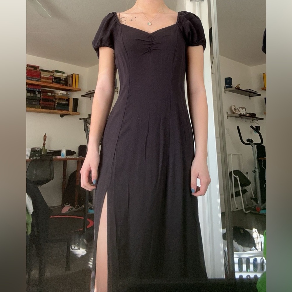 Midi length peasant dress